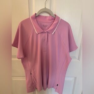 Athleta Everyday Polo Tee, Pink- size XL